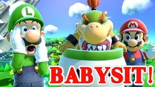 Mario And Luigi Babysit Bowser Jr  Super Smash Bros Ultimate Movie [upl. by Enimzaj]