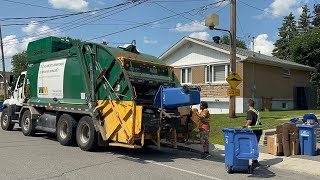 Fast Chagnon Rear Loader Garbage Truck with a Euro Tipper and Dual Steer Axles [upl. by Learsiy]