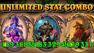 INFINITE Stats with this Combo  Hearthstone Battlegrounds [upl. by Ahsitil]