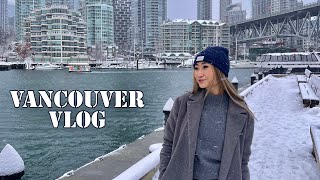 VANCOUVER VLOG  Winter Wonderland vibes heavy snow in Vancouver amp Capilano Suspension Bridge Park [upl. by Kata171]