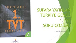 SUPARA YAYINLARI T G TYT DENEMESİ TÜRKÇE SORU ÇÖZÜMLERİ 202021 [upl. by Leitnahs]