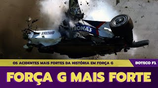 Os 11 ACIDENTES com quotmais FORÃ‡A Gquot da F1 [upl. by Enrica]