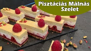 Pisztáciás Málnás Sajttorta Szelet Cukor és Fehérliszt Nélkül Sütés Nélkül  HagymaLekvár [upl. by Nahc]