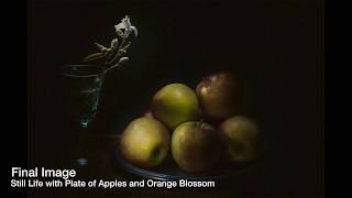 Still Life with Plate of Apples and Orange Blossom  Light Painting Technique  Shoot and Editing [upl. by Eneles]