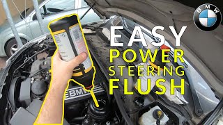 How To Flush Power Steering Fluid on a BMW  Easy 5 minute DIY 2023 [upl. by Cerys2]