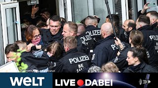 FU BERLIN POLIZEI räumt ProPalästina Protestcamp  Aktivisten besetzen Innenhof  LIVESTREAM [upl. by Cathrin]