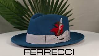 Ferrecci 100 Australian Wool Acid Blue Crushable Fedora Hat [upl. by Iago]