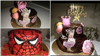 baby girl and spider cake cake for girls cake for boys crown cake [upl. by Milks]