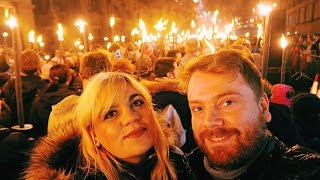 EDINBURGH HOGMANAY TORCHLIGHT PROCESSION  Blogmanay 201617 [upl. by Llehsal]