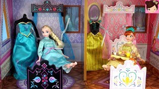 Elsa amp Anna Princess Bedroom Holiday Morning Routine  Frozen Arendelle Castle Doll House [upl. by Winikka]