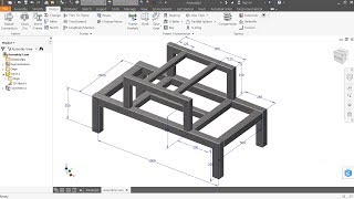 Autodesk Inventor Tutorial How to make steel Frame [upl. by Gilchrist]