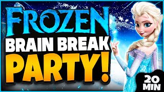 Frozen Brain Break Party  Winter Brain Break  Winter Games For Kids  Olafs Run  Just Dance [upl. by Attenor]