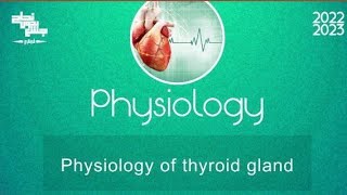 L4  physiology of Thyroid gland physiology [upl. by Asilrac]