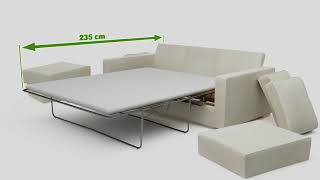 3 Seat Double Sofa Bed Animation [upl. by Nitnert168]