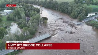 Highway 107 Bridge Collapses after flooding conditions [upl. by Rellim546]