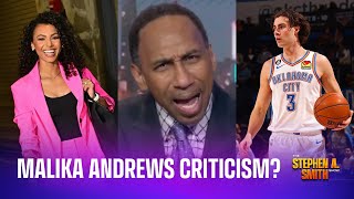 Stephen A Smith addresses criticism aimed at Malika Andrews [upl. by Alyworth]