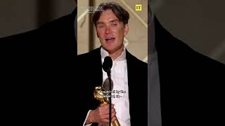 Cillian Murphy Accepts His Golden Globe For Best Actor In a Drama Film shorts [upl. by Ticknor]