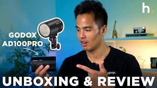 Godox AD100 Pro Portable Outdoor Pocket Flash  Unboxing amp Review [upl. by Ttevi]