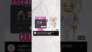 ROBLOX CODES FOR FREE ITEMS AND HAIR roblox robloxcodes freerobloxitems [upl. by Rodman]