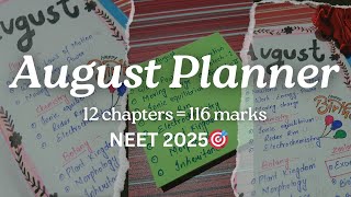 August planner 🗓️  NEET 2025  650 marks [upl. by Dav526]