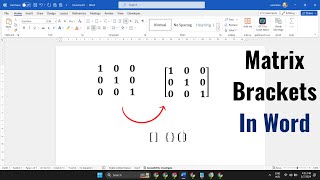 How To Insert Matrix Brackets In Word [upl. by Jalbert]