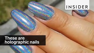 Holographic nails look out of this world [upl. by Dier]