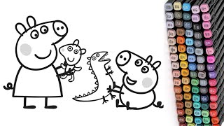 Peppa pig Coloring Pages Book [upl. by Elletnohs919]