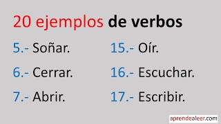 20 ejemplos de verbos [upl. by Xanthe572]