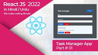 Task Manager app in React Js Part 01  React Js Tutorial in HindiUrdu  7 [upl. by Ringsmuth334]