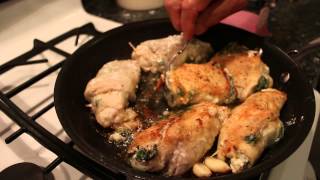 Stuffed Chicken Breast with Spinach and Goat Cheese [upl. by Kerman101]