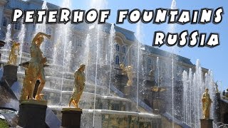 Peterhof fountains St Petersburg Russia [upl. by Arahahs]