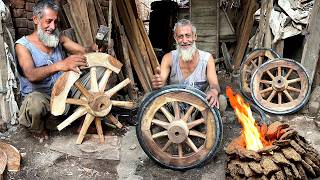 Traditional Old Master  How Making a Wooden Hand Cart Wheel with Many Years of Experience [upl. by Lambrecht]