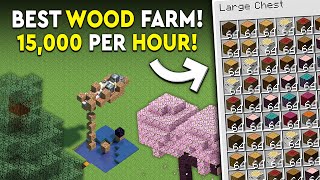 Minecraft EASIEST All Trees Wood Farm Tutorial  15000 PHR [upl. by Haila]