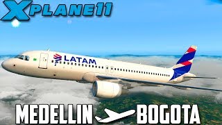 X PLANE 11  VUELOS POR SUDAMERICA  MEDELLIN  BOGOTA [upl. by Dnomrej]