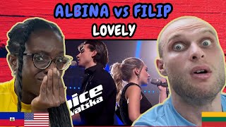 REACTION TO Albina vs Filip  Lovely Live on The Voice Croatia Battles  FIRST TIME HEARING [upl. by Weigle]