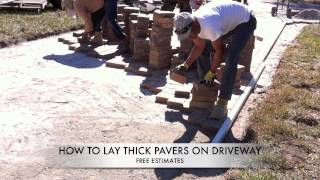 HOW TO LAY THICK PAVERS ON DRIVEWAY [upl. by Roter]