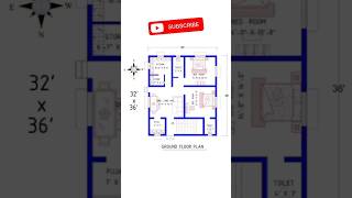 36×32 House planhouse plan shirf 1152 sqft area ytshorts viralvideo houseplan [upl. by Efeek665]