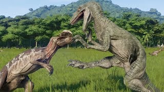 5 Velociraptor VS 7 Dilophosaurus  Jurassic World Evolution [upl. by Columbyne481]