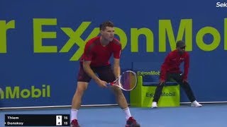 Dominic Thiem vs Evgeny Donskoy Highlights Qatar Open 2018 [upl. by Bennet168]