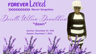 Celebrating the life of Dorette Wilson Donaldson quotdawnquot [upl. by Enahc798]