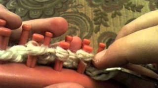 Loom Knit P2tog or Purl 2 Together and YO or Yarn Over [upl. by Anawed]