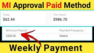 MI Approval Method  Weekly Payment MI Network  Low Traffic MI Approval [upl. by Dag439]