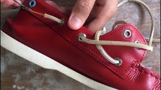 How to Relace Sperry and other Boat Shoes Easy Way [upl. by Nylaroc]