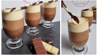 RECETTE GOURMANDE MOUSSE AUX 3 CHOCOLATS FACILE ET RAPIDE❤️🍫 [upl. by Lleihsad541]