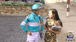 Jockey John Velazquez Wins the 2022 Parx Dirt Mile Stakes  Winners Circle Interview [upl. by Akihsan]