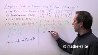 Punkt im Inneren eines Dreiecks oder Parallelogramms berechnen Beispiel 1  V0505 [upl. by Quirk]