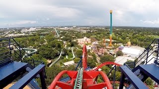 SheiKra Front Row POV Ride at Busch Gardens Tampa Bay on Roller Coaster Day 2016 Dive Coaster [upl. by Gilliam]