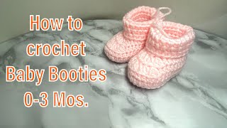 Beginner friendly  How to Crochet Baby Booties 03mos [upl. by Annadal816]