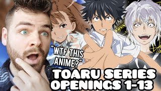 First Time Reacting to quotTOARU SERIES Openings 113quot  ANIME REACTION [upl. by Annod]