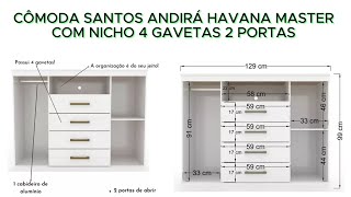 Cômoda Santos Andirá Havana Master 4 Gv 2 Pts Sapateiramontagem cômoda santosandirá passofundo [upl. by Nnyre]